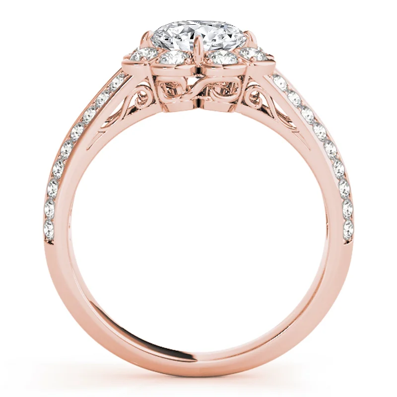 Pear - Shaped Engagement Rings with Twisted Shank DesignsAuriya 14k Rose Gold Lab Grown Round Diamond Halo Engagement Ring 0.50 to 5.00 ct. tw. (F-G VS)