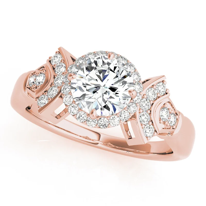 Platinum Engagement Rings with Milgrain EdgesAuriya 14k Rose Gold Lab Grown Round Diamond Halo Engagement Ring 0.50 to 5.00 ct. tw. (F-G VS)