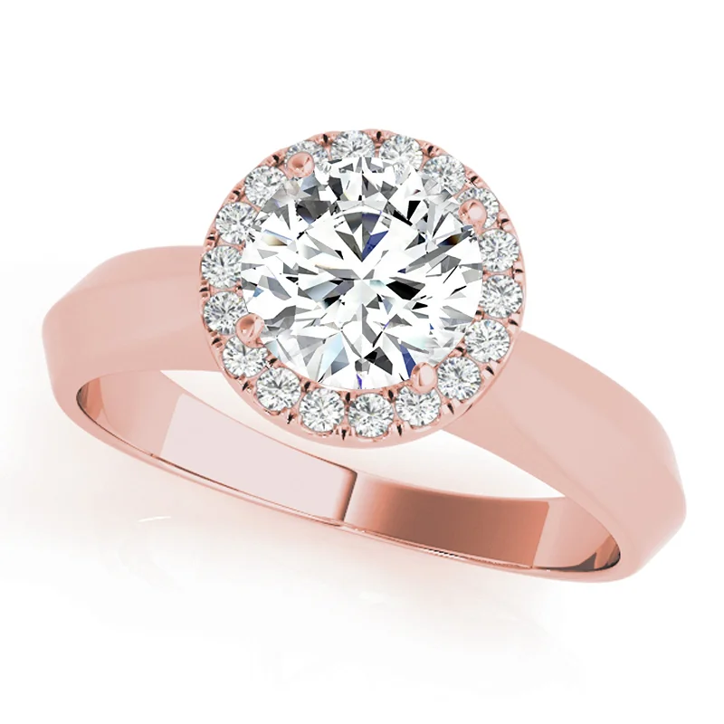 Engagement Rings with a Hidden Heart - Shaped CutoutAuriya 14k Rose Gold Lab Grown Round Diamond Halo Engagement Ring 0.50 to 5.00 ct. tw. (F-G VS)