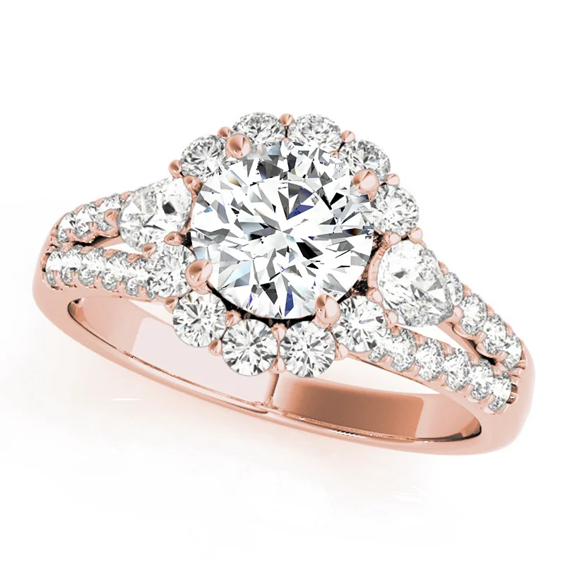 Engagement Rings with a Pavé - Set Infinity SymbolAuriya 14k Rose Gold Lab Grown Round Diamond Halo Engagement Ring 0.50 to 5.00 ct. tw. (F-G VS)