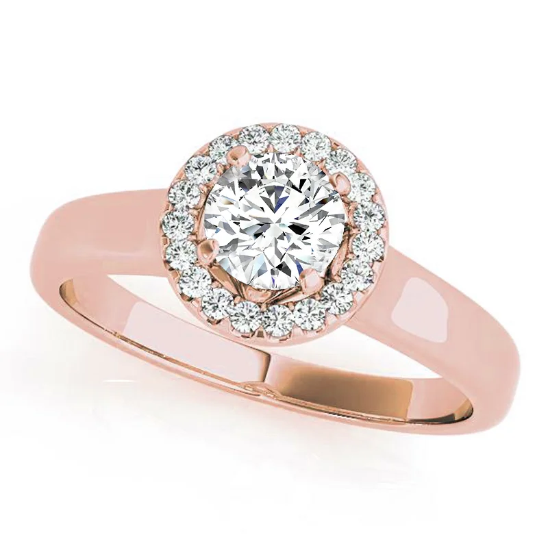 Engagement Rings with a Pavé - Set Infinity SymbolAuriya 14k Rose Gold Lab Grown Round Diamond Halo Engagement Ring 0.50 to 5.00 ct. tw. (F-G VS)