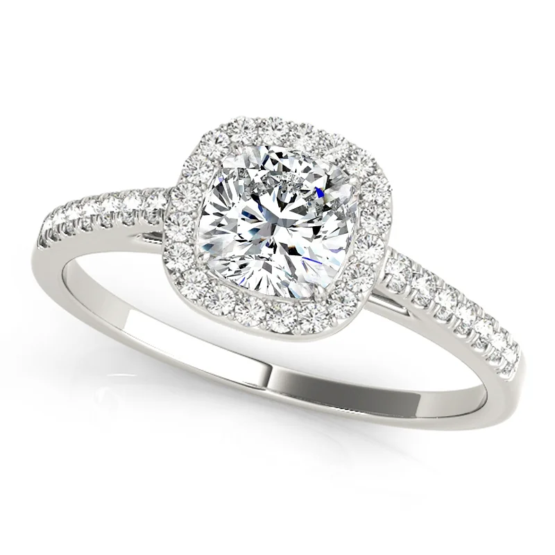 Engagement Rings with a Floral - Inspired Prong SettingAuriya 14k White Gold Lab Grown Cushion Diamond Halo Engagement Ring 0.50 to 5.00 ct. tw. (F-G VS)