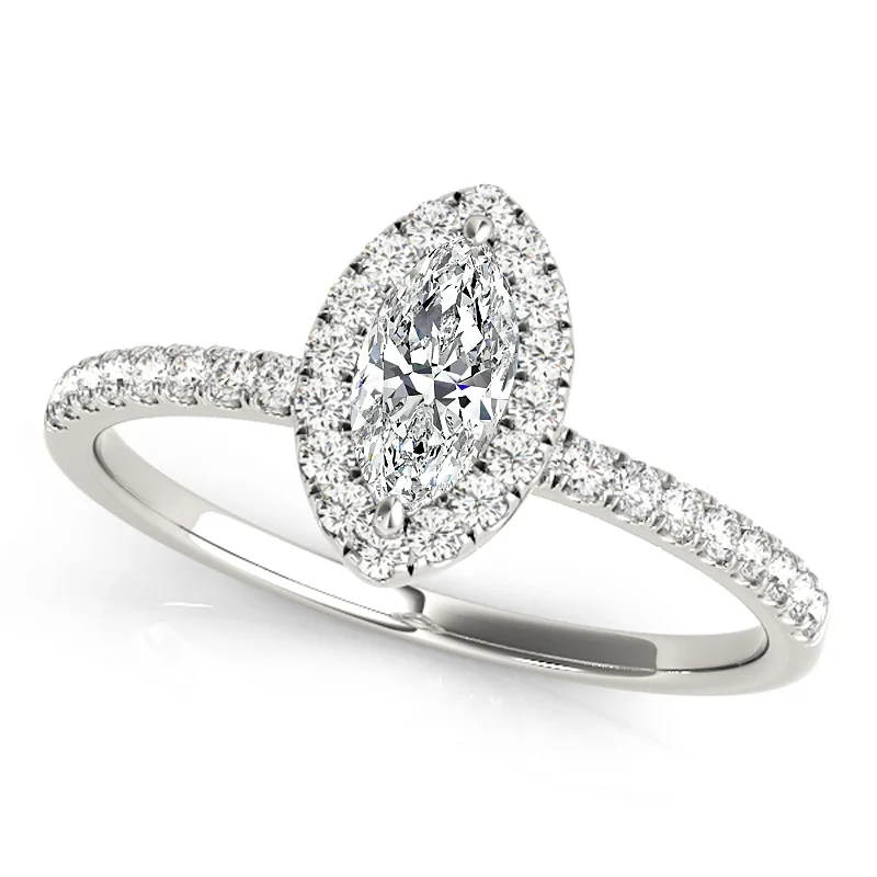 Pear - Shaped Engagement Rings with Twisted Shank DesignsAuriya 14k White Gold Lab Grown Marquise Diamond Halo Engagement Ring 0.50 to 5.00 ct. tw. (F-G VS)