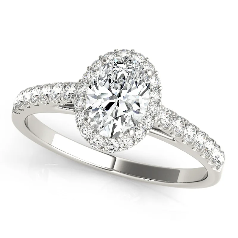 Vintage - Style Engagement Rings with Intricate ScrollworkAuriya 14k White Gold Lab Grown Oval Diamond Halo Engagement Ring 0.50 to 5.00 ct. tw. (F-G VS)