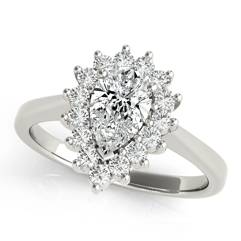 Engagement Rings with a Triple - Row Diamond BandAuriya 14k White Gold Lab Grown Pear Diamond Halo Engagement Ring 0.50 to 5.00 ct. tw. (F-G VS)