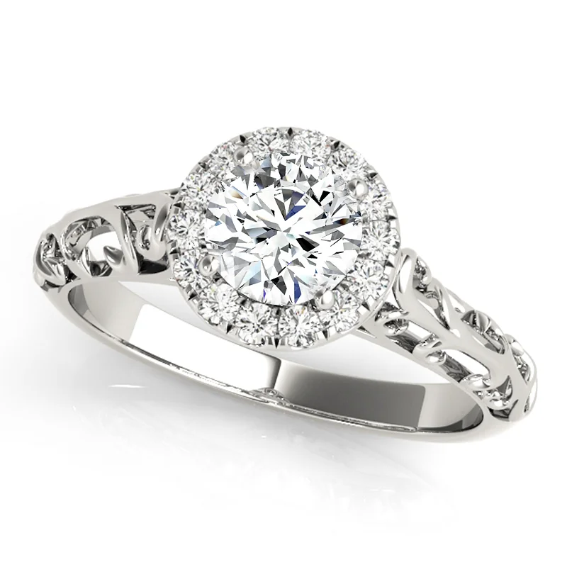 Rose - Cut Diamond Engagement Rings with a Rustic CharmAuriya 14k White Gold Lab Grown Round Diamond Halo Engagement Ring 0.50 to 5.00 ct. tw. (F-G VS)