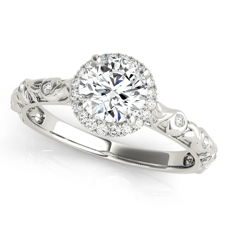 Engagement Rings with a Cathedral - Style Basket SettingAuriya 14k White Gold Lab Grown Round Diamond Halo Engagement Ring 0.50 to 5.00 ct. tw. (F-G VS)