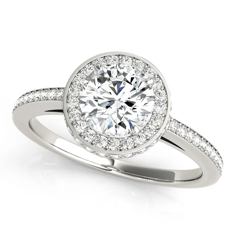 Moissanite Engagement Rings with a Sparkling Center StoneAuriya 14k White Gold Lab Grown Round Diamond Halo Engagement Ring 0.50 to 5.00 ct. tw. (F-G VS)