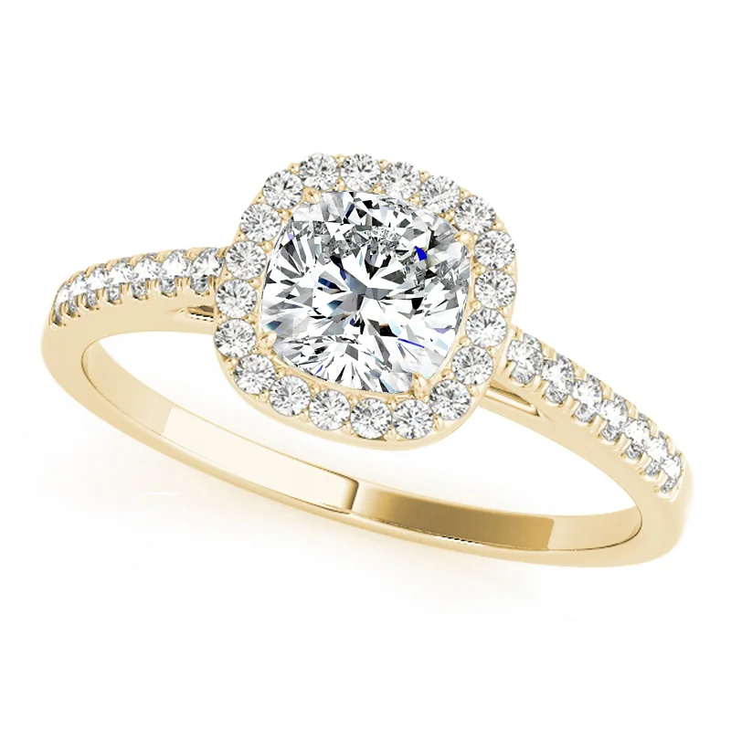 Engagement Rings with a Pavé - Set Infinity SymbolAuriya 14k Yellow Gold Lab Grown Cushion Diamond Halo Engagement Ring 0.50 to 5.00 ct. tw. (F-G VS)