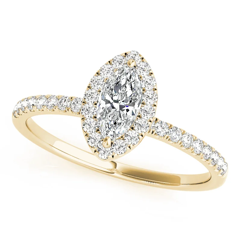 Engagement Rings with a Floral - Inspired Prong SettingAuriya 14k Yellow Gold Lab Grown Marquise Diamond Halo Engagement Ring 0.50 to 5.00 ct. tw. (F-G VS)