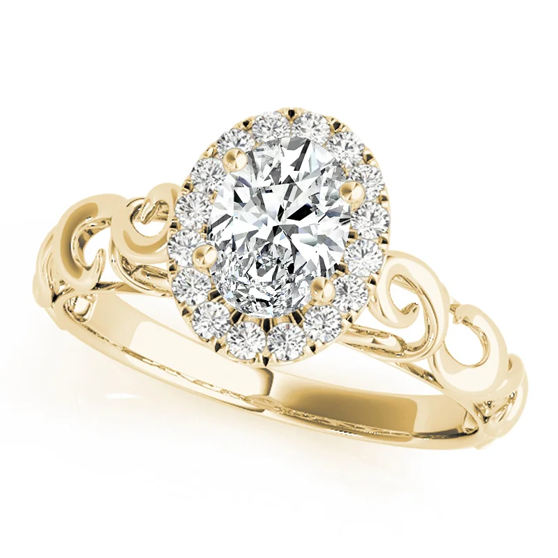 Platinum Engagement Rings with Milgrain EdgesAuriya 14k Yellow Gold Lab Grown Oval Diamond Halo Engagement Ring 0.50 to 5.00 ct. tw. (F-G VS)