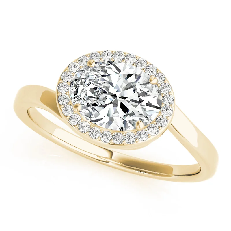 Vintage - Style Engagement Rings with Intricate ScrollworkAuriya 14k Yellow Gold Lab Grown Oval Diamond Halo Engagement Ring 0.50 to 5.00 ct. tw. (F-G VS)