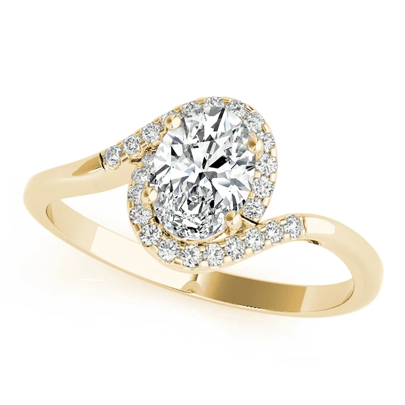 Custom - Engraved Engagement Rings with a Special MessageAuriya 14k Yellow Gold Lab Grown Oval Diamond Halo Engagement Ring 0.50 to 5.00 ct. tw. (F-G VS)