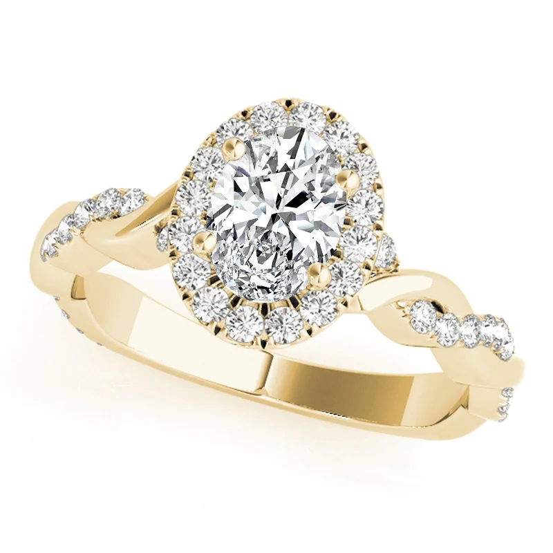 Cushion - Shaped Engagement Rings with Bead - Set DiamondsAuriya 14k Yellow Gold Lab Grown Oval Diamond Halo Engagement Ring 0.50 to 5.00 ct. tw. (F-G VS)