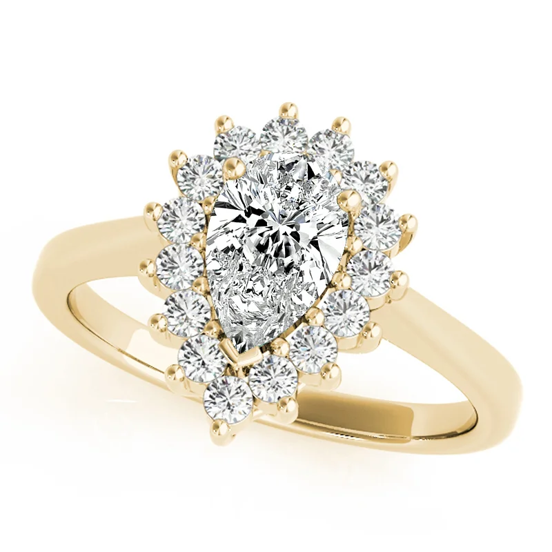 Art Nouveau - Inspired Engagement Rings with Organic MotifsAuriya 14k Yellow Gold Lab Grown Pear Diamond Halo Engagement Ring 0.50 to 5.00 ct. tw. (F-G VS)