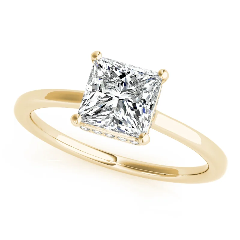 Custom - Engraved Engagement Rings with a Special MessageAuriya 14k Yellow Gold Lab Grown Princess Diamond Halo Engagement Ring 0.50 to 5.00 ct. tw. (F-G VS)