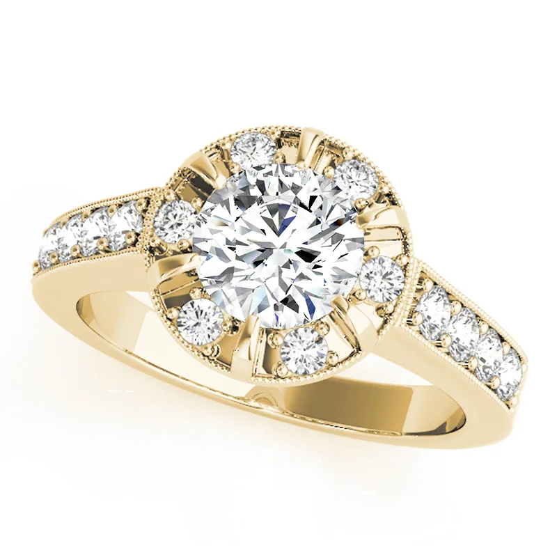 Cushion - Shaped Engagement Rings with Bead - Set DiamondsAuriya 14k Yellow Gold Lab Grown Round Diamond Halo Engagement Ring 0.50 to 5.00 ct. tw. (F-G VS)