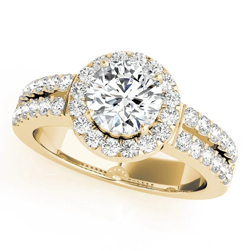 Sapphire - Centered Engagement Rings with Diamond HaloAuriya 14k Yellow Gold Lab Grown Round Diamond Halo Engagement Ring 0.50 to 5.00 ct. tw. (F-G VS)