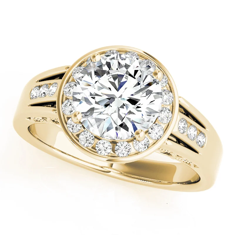 Engagement Rings with a Floral - Inspired Prong SettingAuriya 14k Yellow Gold Lab Grown Round Diamond Halo Engagement Ring 0.50 to 5.00 ct. tw. (F-G VS)