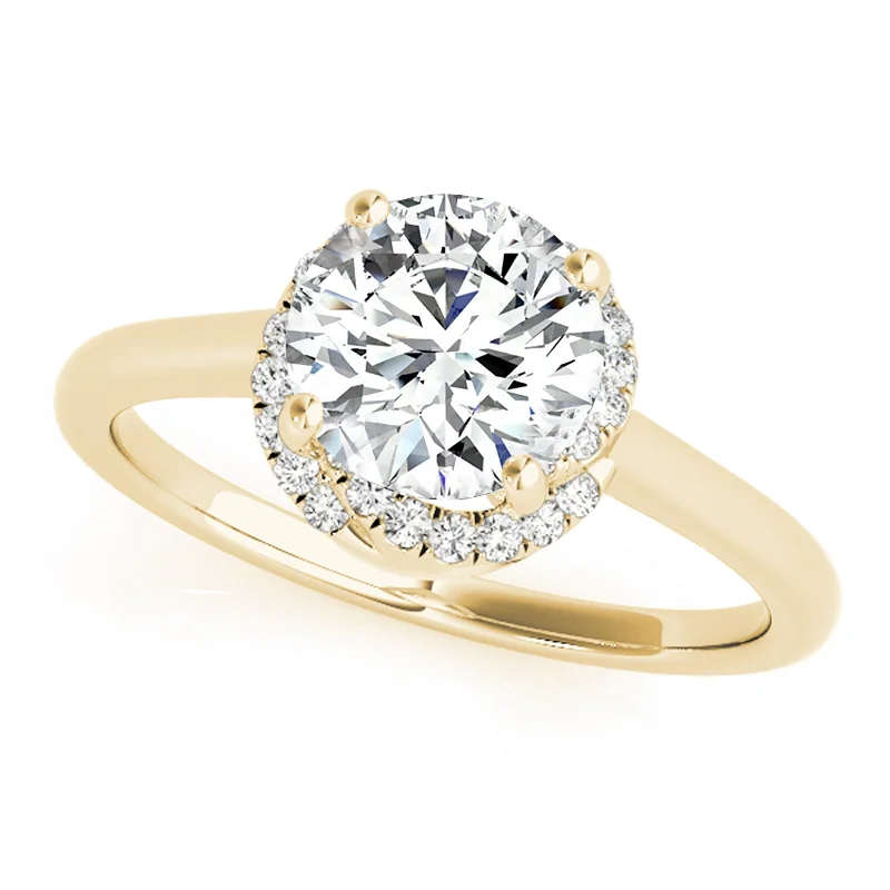 Custom - Engraved Engagement Rings with a Special MessageAuriya 14k Yellow Gold Lab Grown Round Diamond Halo Engagement Ring 0.50 to 5.00 ct. tw. (F-G VS)