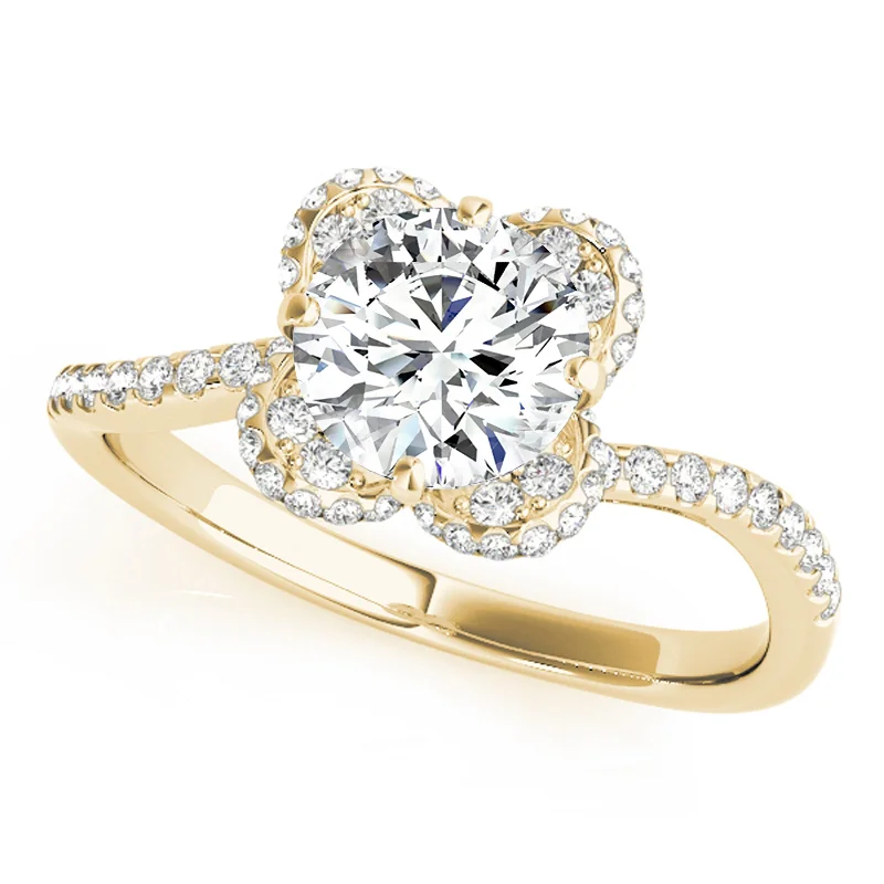 Pear - Shaped Engagement Rings with Twisted Shank DesignsAuriya 14k Yellow Gold Lab Grown Round Diamond Halo Engagement Ring 0.50 to 5.00 ct. tw. (F-G VS)