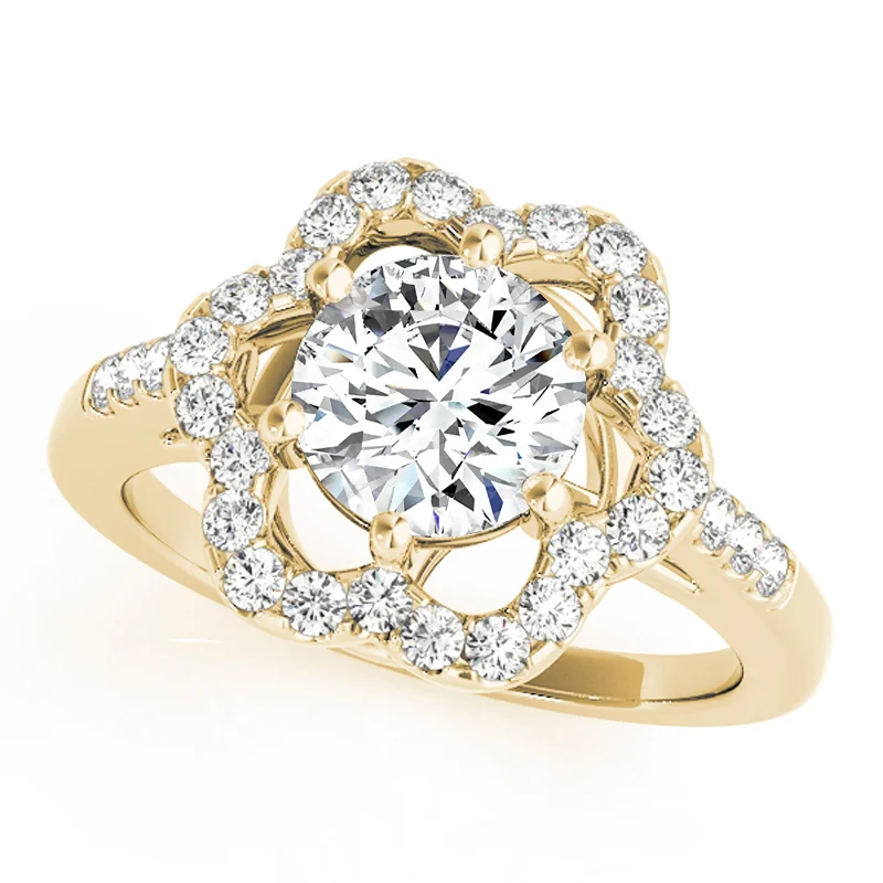 Engagement Rings with a Hidden Heart - Shaped CutoutAuriya 14k Yellow Gold Lab Grown Round Diamond Halo Engagement Ring 0.50 to 5.00 ct. tw. (F-G VS)