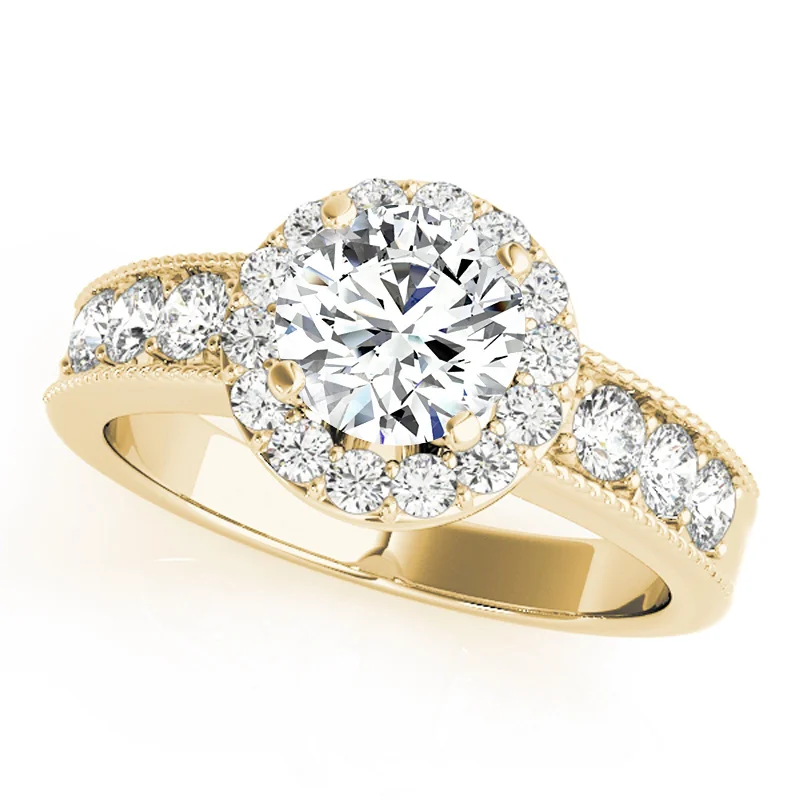 Engagement Rings with a Hidden Heart - Shaped CutoutAuriya 14k Yellow Gold Lab Grown Round Diamond Halo Engagement Ring 0.50 to 5.00 ct. tw. (F-G VS)