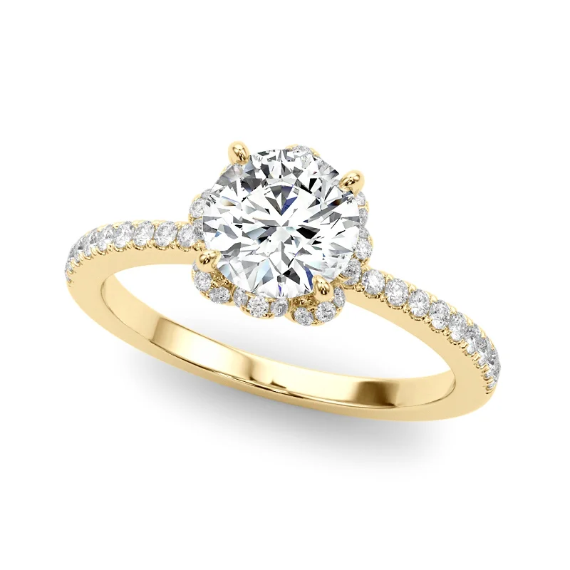 Custom - Engraved Engagement Rings with a Special MessageAuriya 14k Yellow Gold Lab Grown Round Diamond Halo Engagement Ring 0.50 to 5.00 ct. tw. (F-G VS)