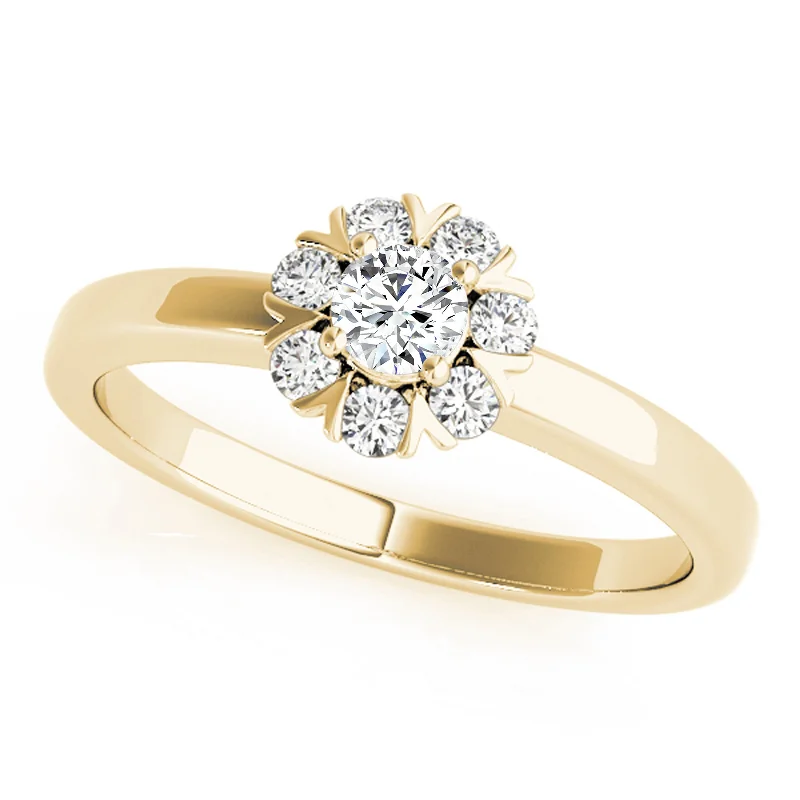 Art Nouveau - Inspired Engagement Rings with Organic MotifsAuriya 14k Yellow Gold Lab Grown Round Diamond Halo Engagement Ring 0.50 to 5.00 ct. tw. (F-G VS)