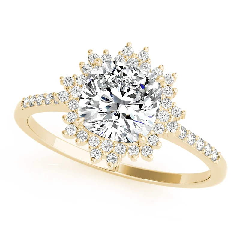 Engagement Rings with a Triple - Row Diamond BandAuriya 14k Yellow Gold Lab Grown Round Diamond Halo Engagement Ring 0.50 to 5.00 ct. tw. (F-G VS)