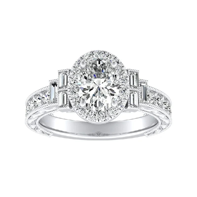 Engagement Rings with a Pavé - Set Infinity SymbolAuriya Platinum 1 9/10ctw Vintage Oval-cut Halo Diamond Engagement (H-I, SI1-SI2)