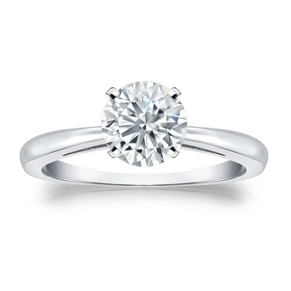 Engagement Rings with a Hidden Halo and Pavé - Set BandAuriya Platinum 1ctw Round Solitaire Diamond Engagement Ring Certified