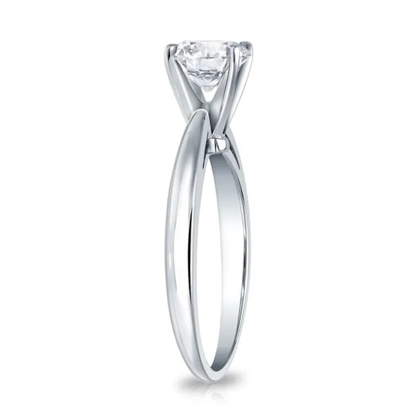 Pear - Shaped Engagement Rings with Twisted Shank DesignsAuriya Platinum 3/4ctw Round Solitaire Diamond Engagement Ring GIA Certified