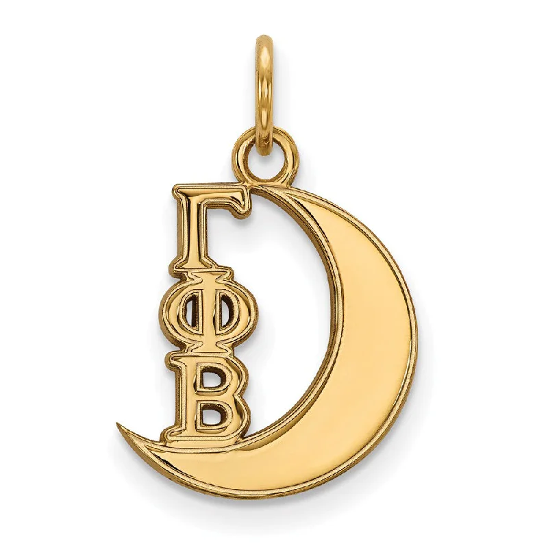 Turquoise - Inlaid Pendants with Southwest - Style Geometric Patterns14K Gold Plated Silver Gamma Phi Beta XS (Tiny) Charm or Pendant