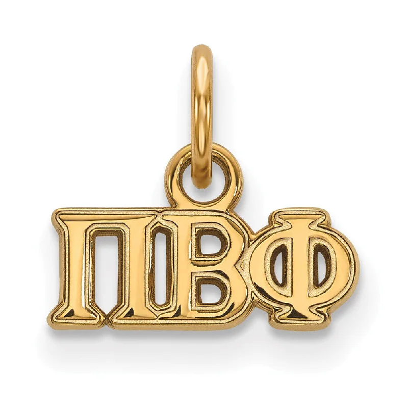 Recycled Metal Pendants with Upcycled Jewelry Components14K Gold Plated Silver Pi Beta Phi XS (Tiny) Greek Letters Charm