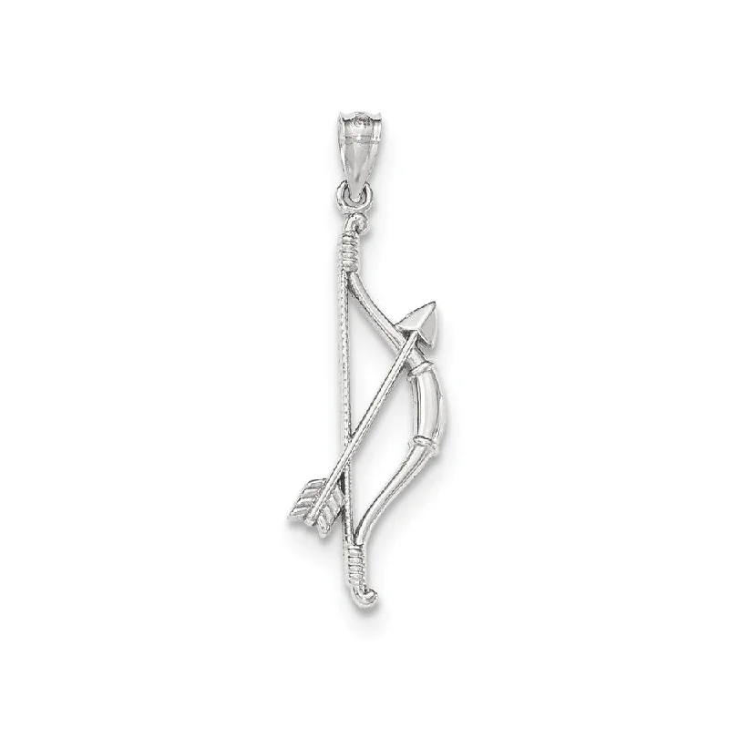 Amethyst - Faceted Pendants with Silver - Wire Wrapping14k White Gold Open Back Bow and Arrow Pendant, 11 x 36mm