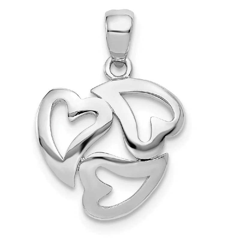 Bone - Carved Pendants with Tribal - Inspired Symbols14k White Gold Three Hearts in a Circle Pendant, 13mm