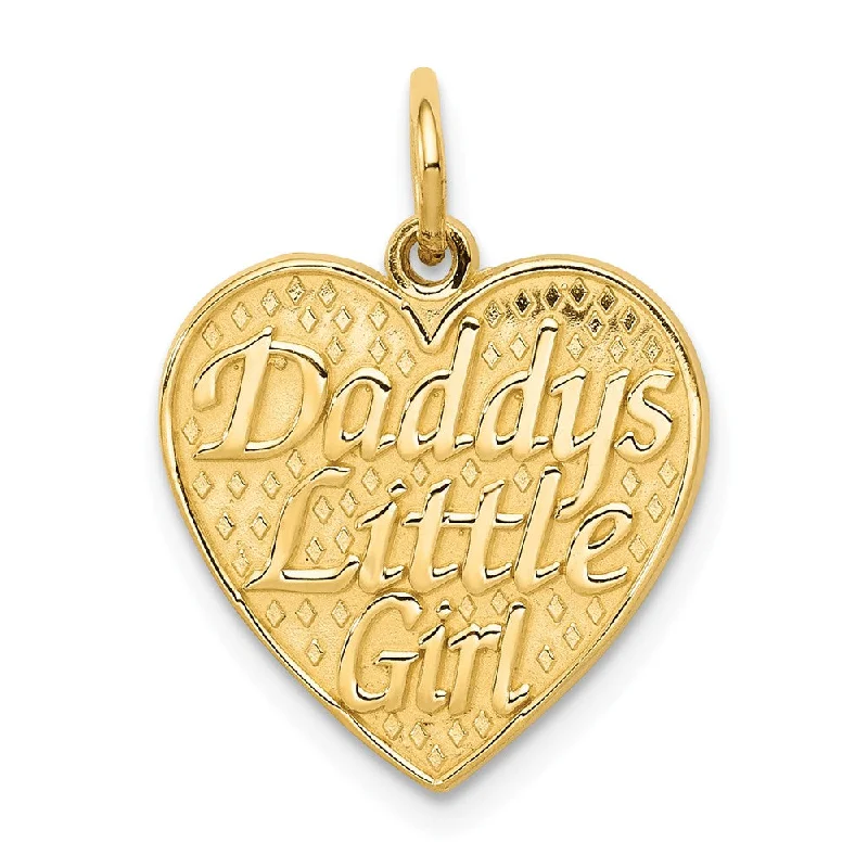 Gold - Plated Pendants with Enameled Floral Bouquets14k Yellow Gold Daddy's Little Girl Heart Charm or Pendant, 15mm