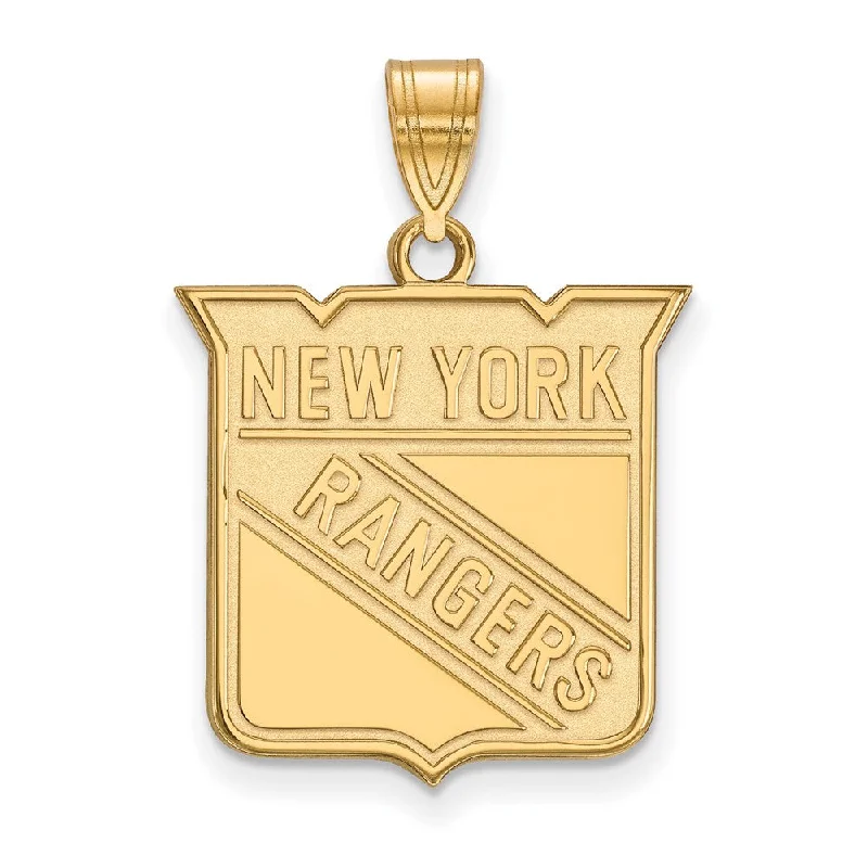 Coral - Trimmed Pendants with Seashell and Pearl Accents14k Yellow Gold NHL New York Rangers Large Pendant