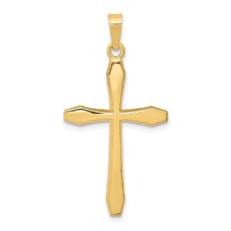 Rose - Quartz Pendants with Heart - Shaped Cutouts14k Yellow Gold Polished Cross Pendant