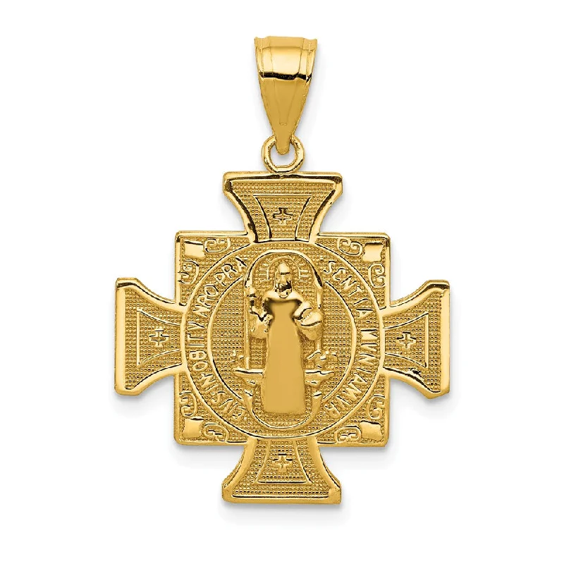 Jade - Carved Pendants in the Form of a Buddha Statue14k Yellow Gold Solid San Benito 2-Sided Cross Pendant, 19 x 28mm