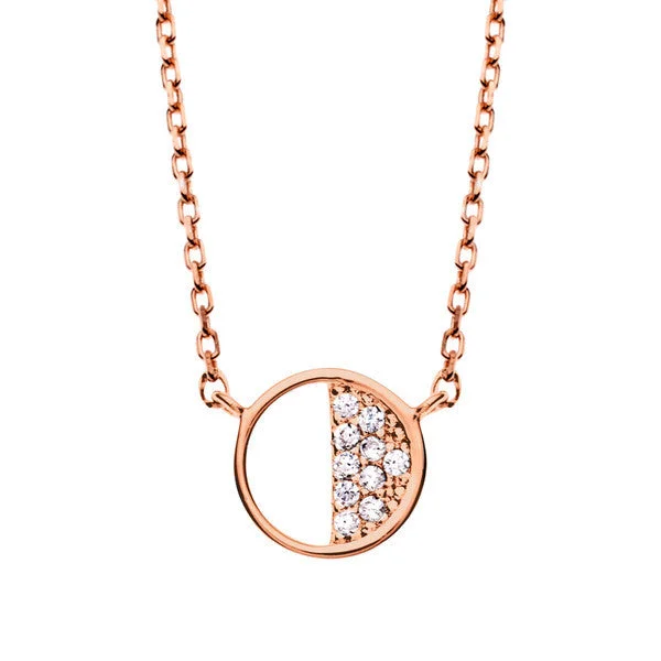 Key - Pendant Necklaces with Antique - Style EngravingsKey - Pendant Necklaces with Antique - Style EngravingsWish Upon Rose Gold Silver Necklace with Cubic Zirconia