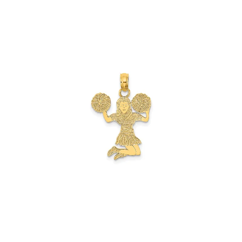 Crystal - Encrusted Pendants in the Shape of a CrownCheerleader Jumping with Pom Poms Pendant (14K)