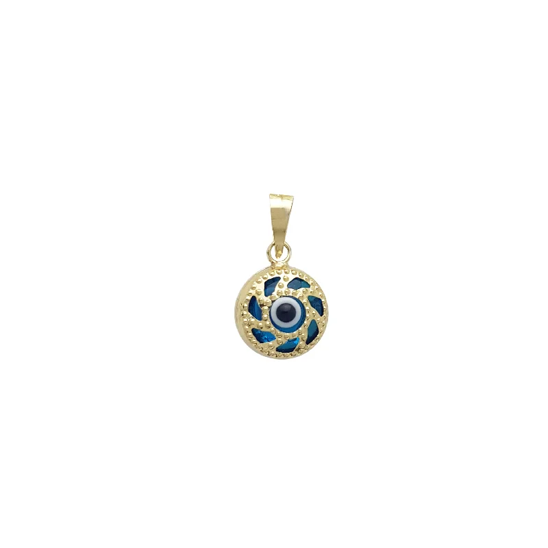 Recycled Metal Pendants with Upcycled Jewelry ComponentsCircular Evil Eye Pendant (14K)