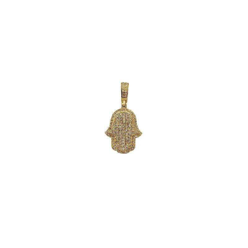 Lapis Lazuli Pendants with Gold - Leaf AccentsDiamond Iced-Out Hamsa Hand Pendant (14K)