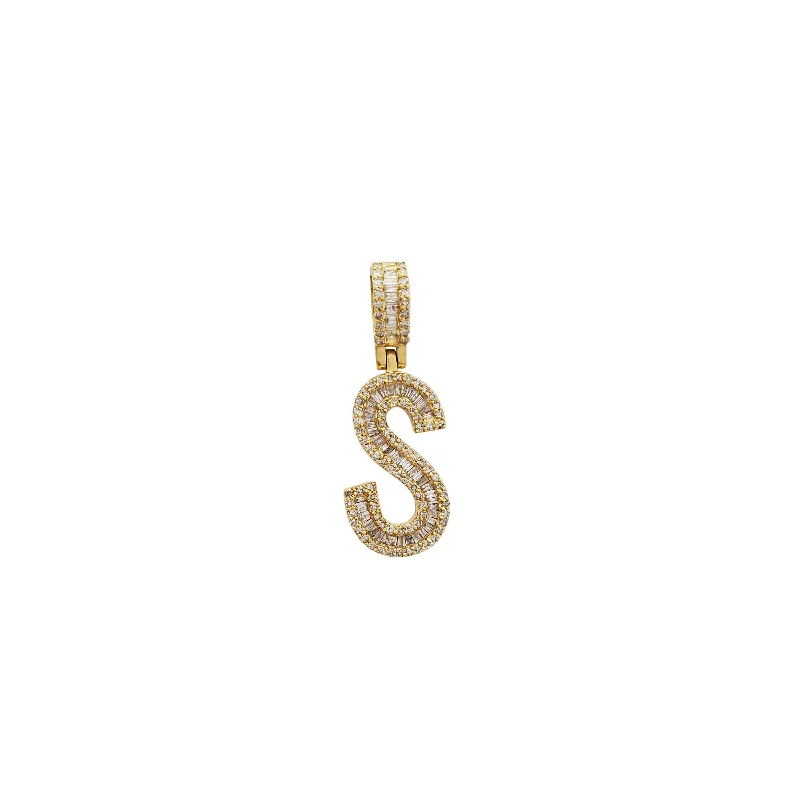 Obsidian Pendants with Shiny Mirror - Like SurfacesDiamond Initial S Pendant (14K)