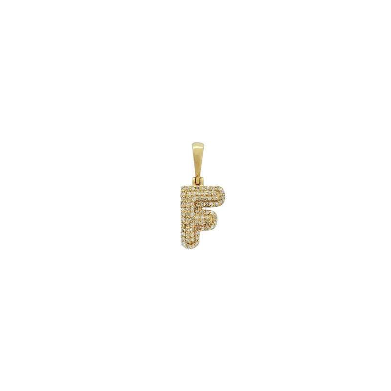 Stainless Steel Pendants with Laser - Etched Motivational QuotesDiamond Initial F Pendant (14K)