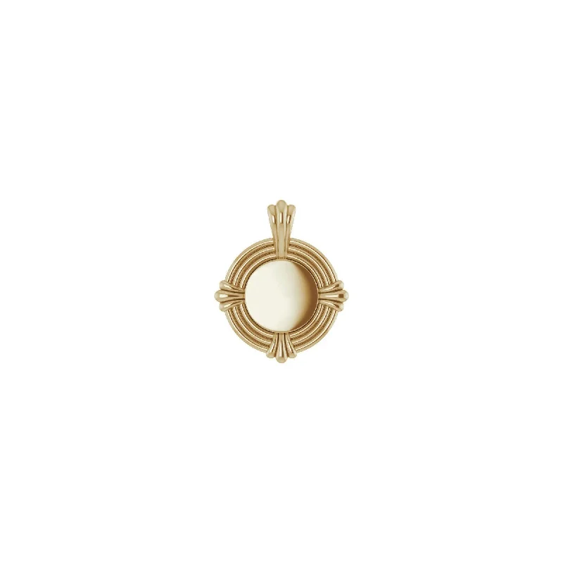 Gold - Plated Pendants with Enameled Floral BouquetsEngravable Round Sculptural Pendant (14K)