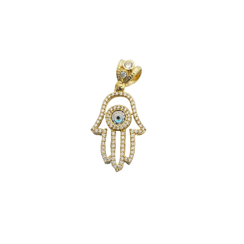 Gold - Plated Pendants with Enameled Floral BouquetsEvil Eye Hamsa Pendant (14K)