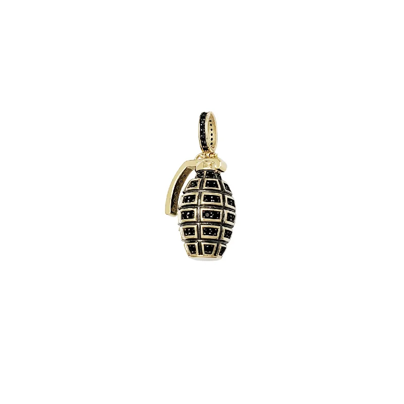 Coral - Trimmed Pendants with Seashell and Pearl AccentsGrenade CZ Pendant (14K)